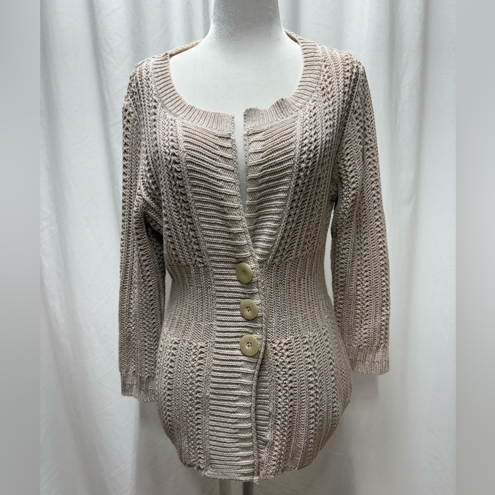 Eddie Bauer button-front knit cardigan sweater women’s L